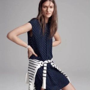 Madewell Navy Polka Dot Tunic Dress